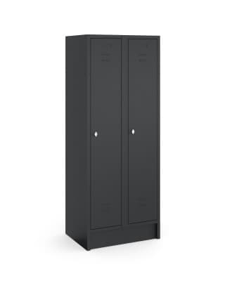 Lockerkast 2-deurs 2 slot zwart (180×60×50 cm)